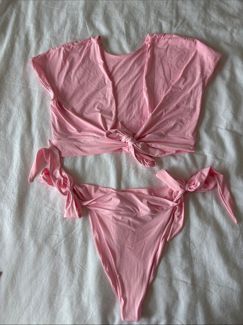 437 Robin Pink Tie-Front Bikini Set